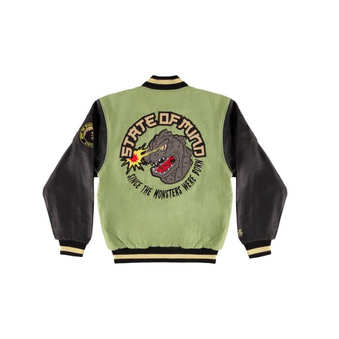 " 5OMZILLA " Varsity Jacket Military Green