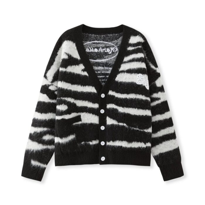 ZEBRA CARDIGAN BLACK