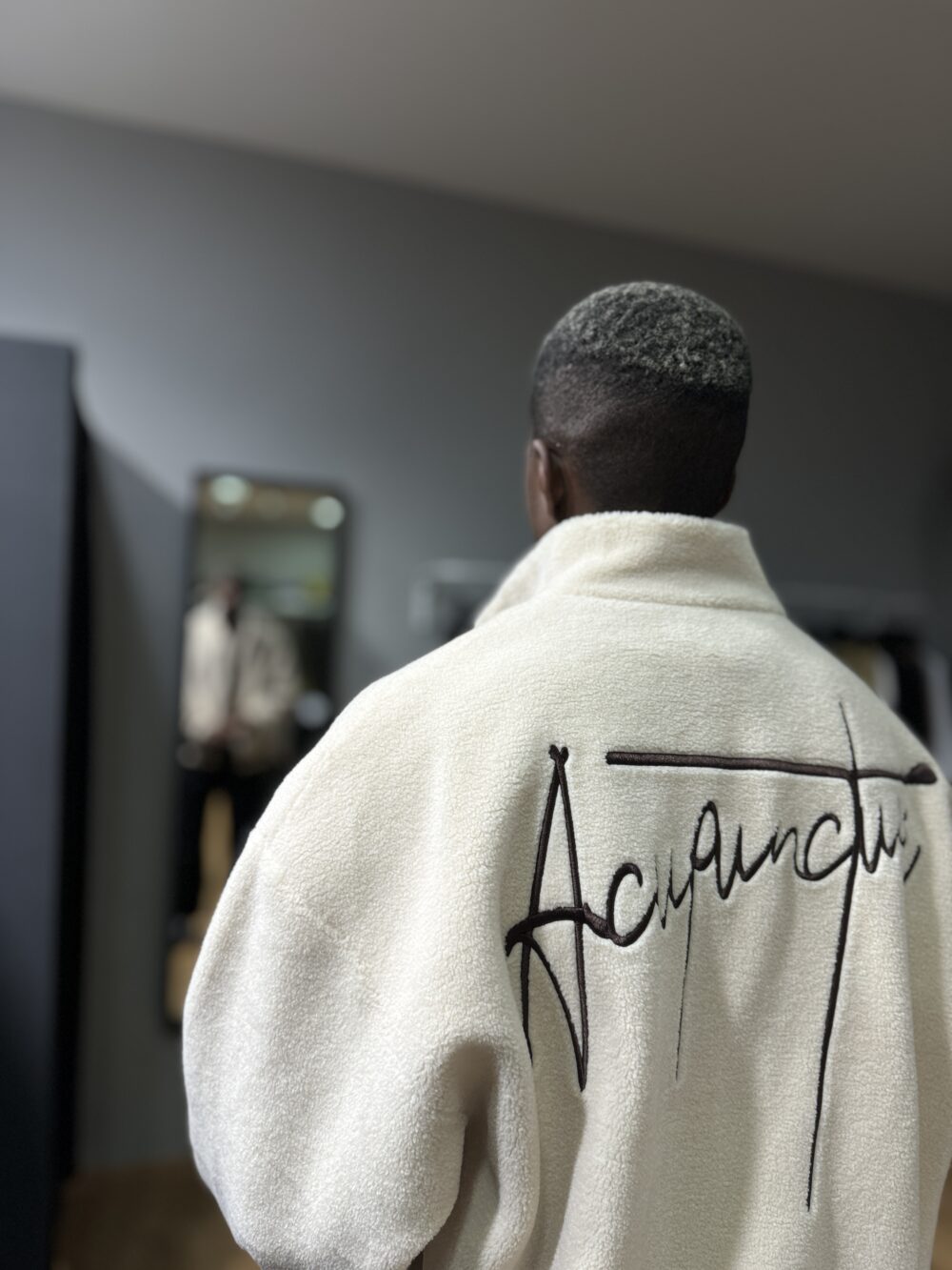 EMBLEM FLEECE JACKET CREAM - immagine 2
